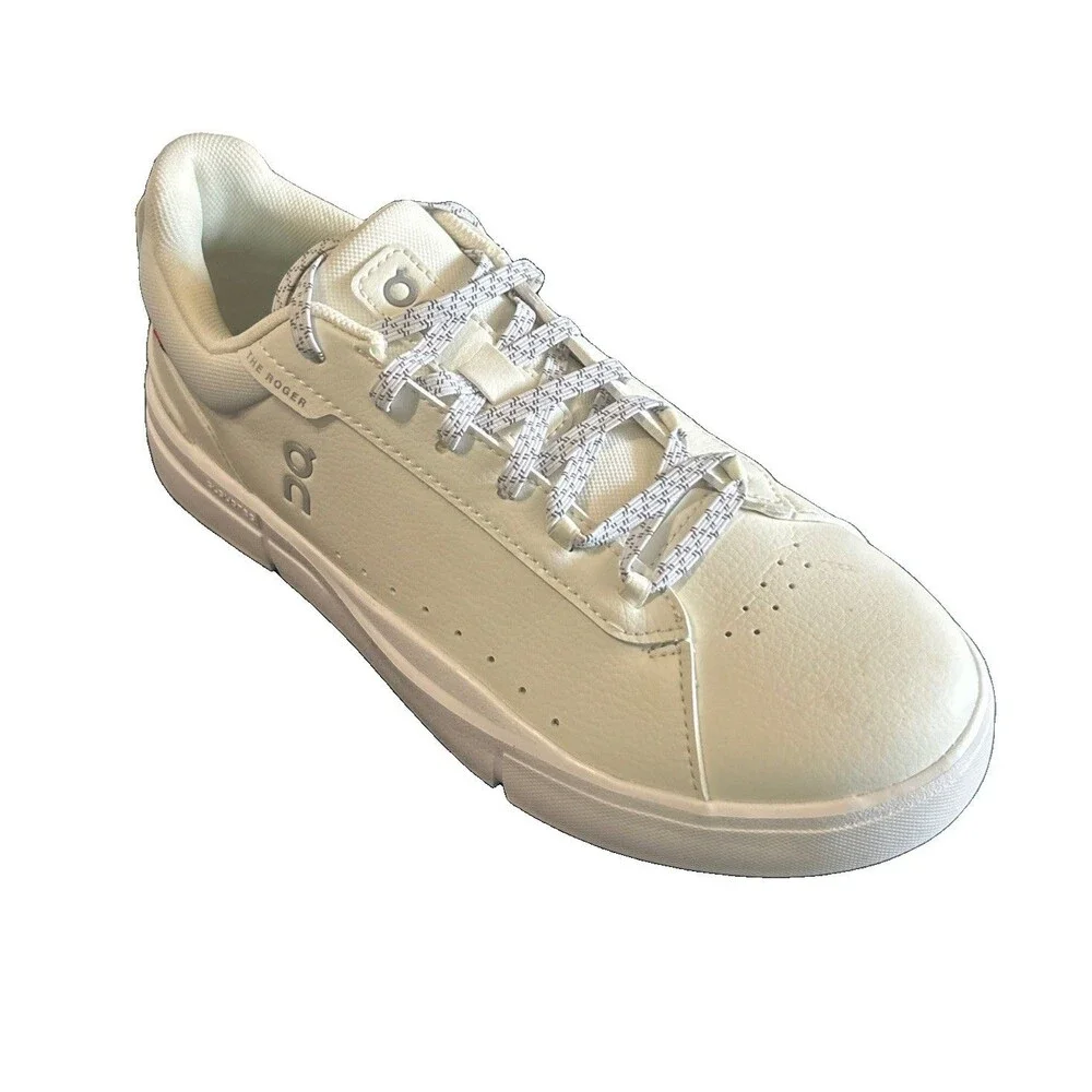 On Cloud The Roger Advantage Womens 8 Tennis Leather Sneakers White Lace Up